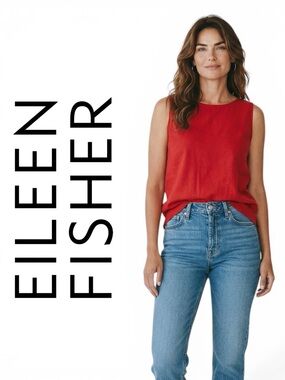 Eileen Fisher Tank Top Women Red Silk Sleeveless Size XXS NWT